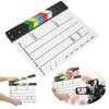 30x25CM Acrylic Movie Clapperboard Professional Director Action Clap Film Photography Tool(Colorful Stripe White