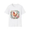 Charming Chicken Floral T-Shirt, Cute Farmhouse Tee, Country Gift, Garden Lovers