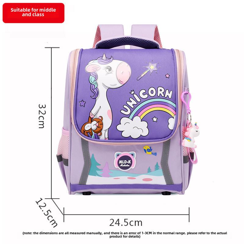 Large Capacity Waterproof Unicorn Cartoon Canvas Backpack For Kids With Breathable Design