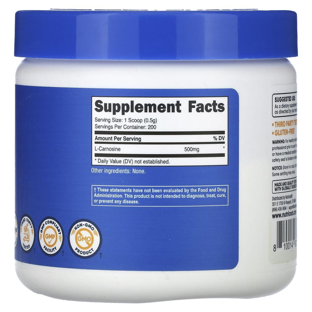 L-Carnosin, Geschmacksneutral, 100G(3,5 Unzen)