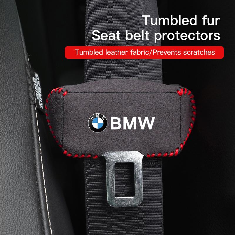 RDZZ5 For BMW X1 X3 X4 X5 E39 M1 M2 M3 Sticker Safety Belt Buckle Cover for Anti-collision and Anti-scratch Protection Leather Cover