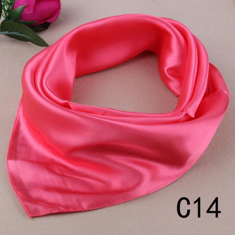 Solid Color Small Silk Scarf Small Square Scarf Women'S Season Professional Decoration Satin Small Gauze Scarf Japan And South Korea