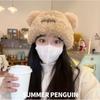 Winter Bear Ear Thermal Hat New Plush Women's Hat Loose Fashion Face Small Pullover Hat