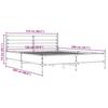 Bed Frame In Smoked Oak Finish 150 X 200 Cm Made of Wood Based Material and Metal
