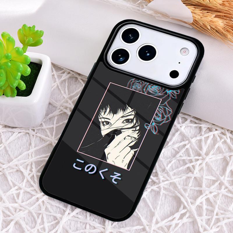 Sad Japanese Anime Aesthetic Shockproof Phone Case for iPhone 17 Air 16e 15 11 12 14 13 Pro Max Cover Coque