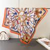 Retro Chain Printing Simulation Silk Square Scarf Shawl Versatile High-end Neck Small Square Scarf Headscarf Silk Scarf Women