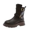 British Style Retro Round Head Thick-soled Martin Boots for Women 2025 Autumn and Winter New Thick Heel Short Boots Belt Buckle Boots for Women