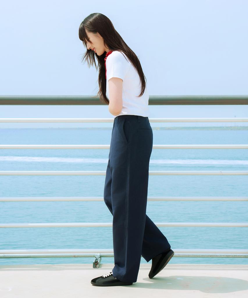 Pieseussi 1990 Wide Mini Pocket Cotton Pants _ Navy
