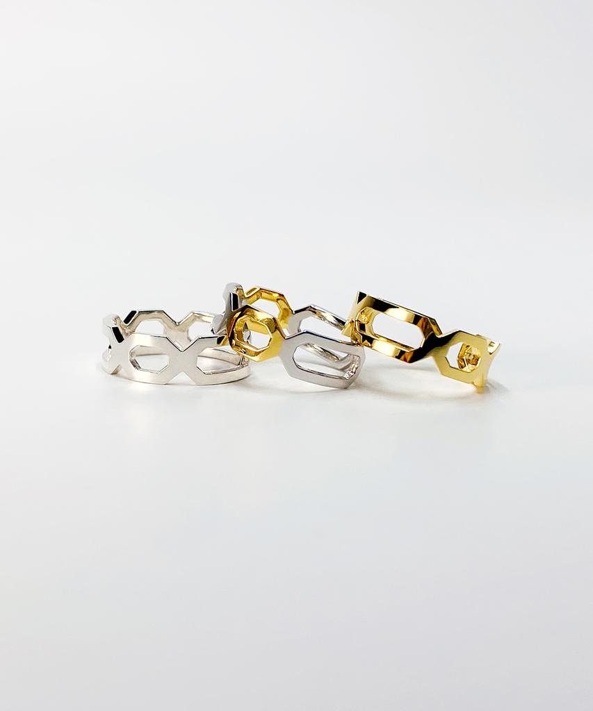 Kudos Interlocking Triple Octagon Ring (Thin Ver.)