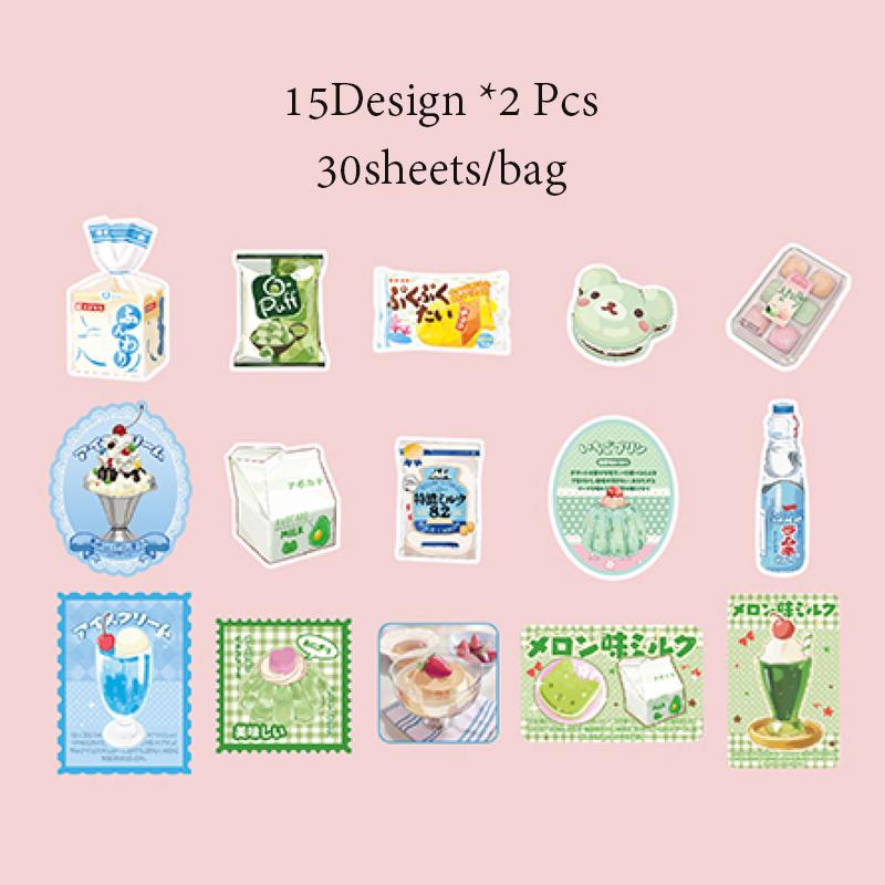 

30Sheets/bag Ancient Morning Shop Series Sticker Diary Decoration Clipbook Sticker Notebook Background for Phone Case Computer