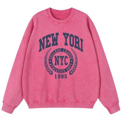 New Yori Nyc 1985 Grafika Miejska Damska Bluza Pulower Bawełna Vintage Prana Moda Cienki styl Moda Casualowe Topy