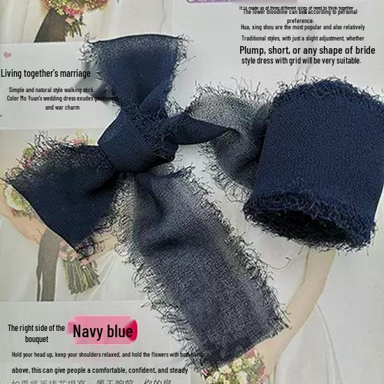 Hand-Torn Raw Edge Chiffon Ribbon Bouquet Streamer for Wedding Flowers