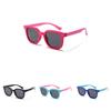 2022 New Children Polarized Silicone Sunglasses Boys Girls Kids Square Uv400 Shades S8351 Blue Frame Pink Legs