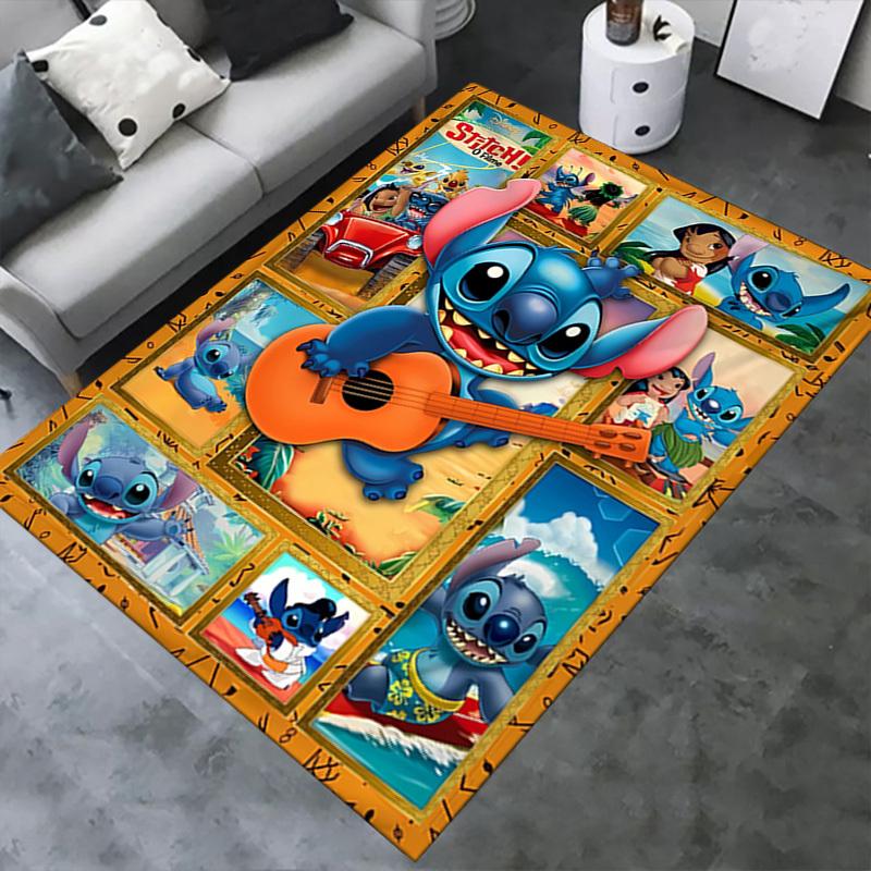 3D Printed Stitch,Lilo & Stitch,Disney Anti-Slip Rug - Machine Washable Office Rug for Living Room, Bedroom, Office