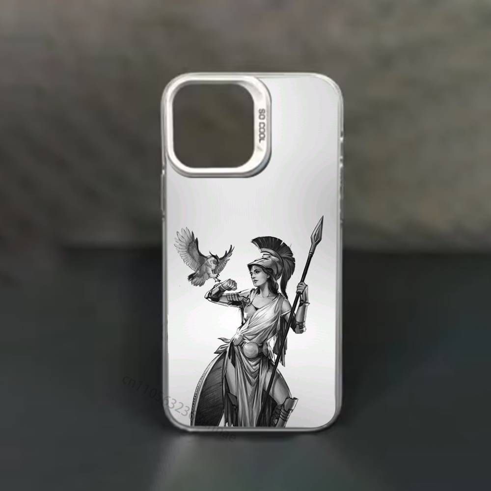 Abstract Greek Mythology Athena phone Case for iPhone 17 11 12 Pro Max Plus Mini Air SE 16e 14 15 16 13 Soft Shell