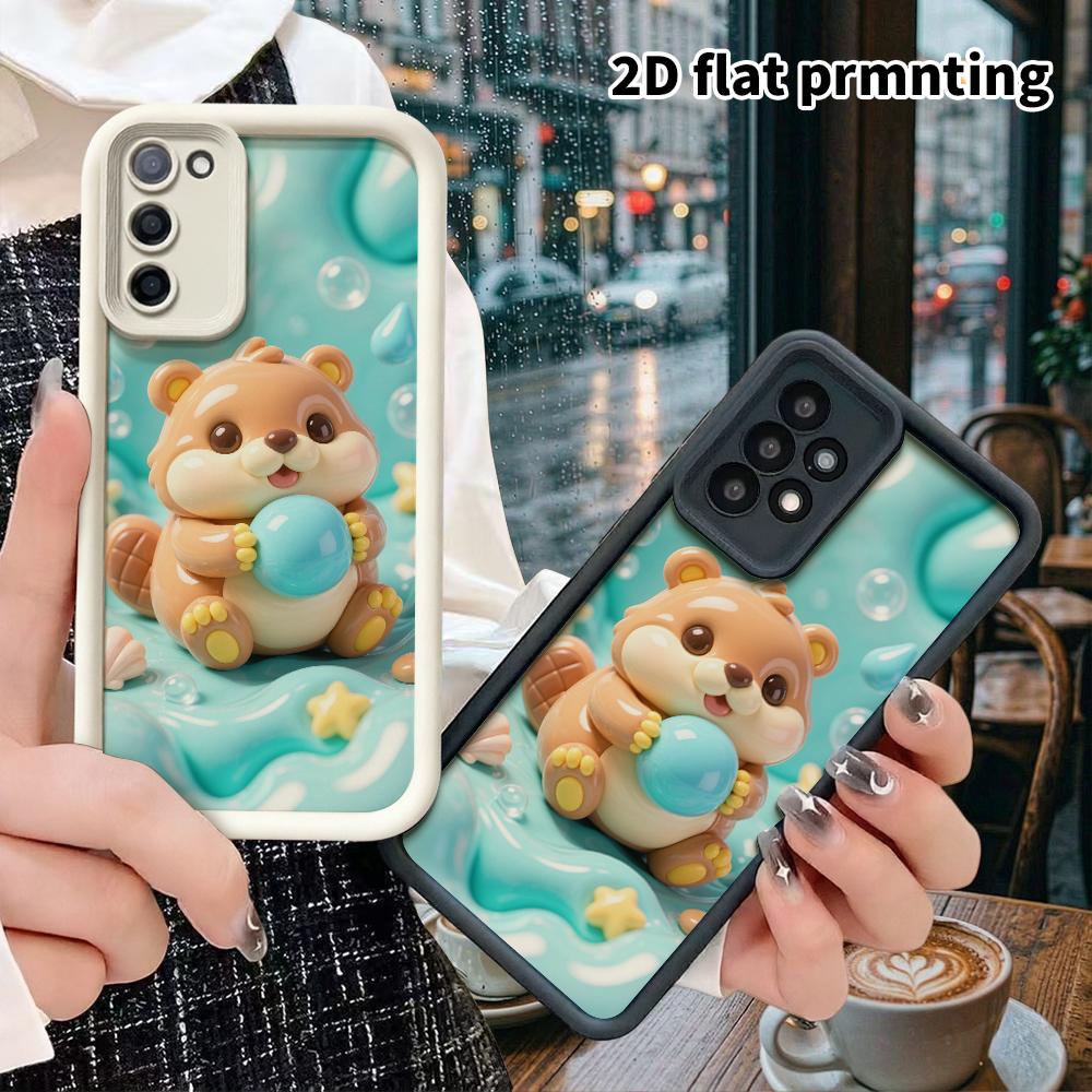 Phone Case: 2D Flat, Suitable for Samsung Galaxy A34 A35 M05 M06 S20 S22 S21 FE Plus 5G Protective Case, Blue Water Otter, Perfect Holiday Gift for Ch