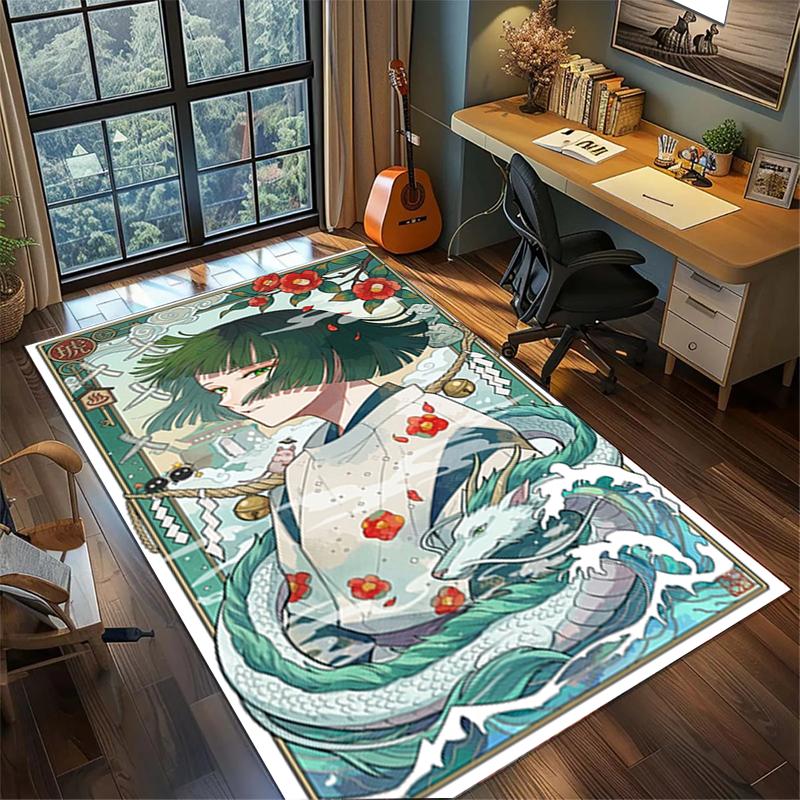 Large Area Floor Mat Rug "Spirited Away" Non Slip Washable Carpet Bedroom Gamer Room Decor—kwq91