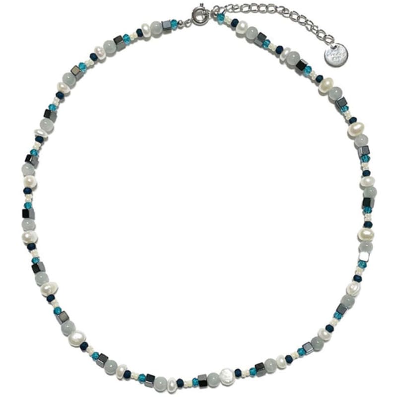 

standingfish aqua necklace B1 38cm + 5cm