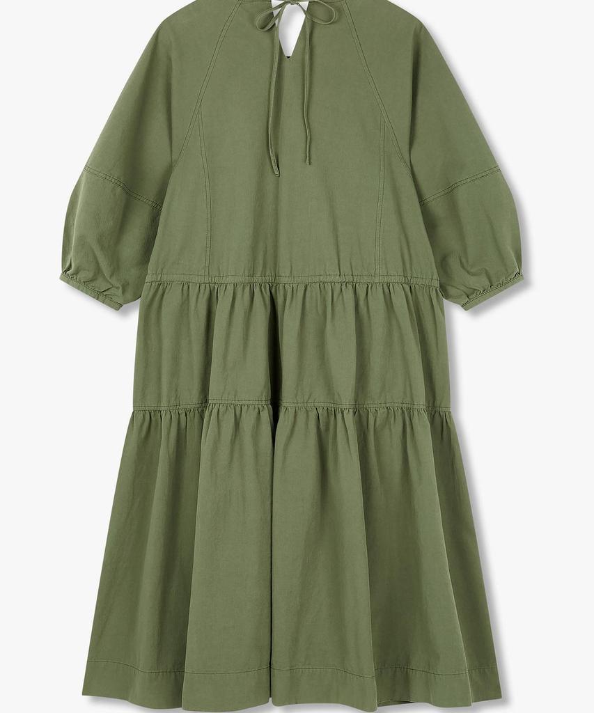 STUDIO TOMBOY 3/4 Sleeve Waist String Dress_Khaki 9106241201