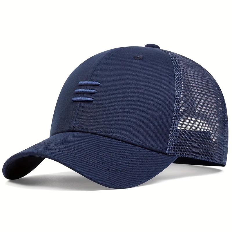 Hat Outdoor Use Leisure Baseball Cap Three Embroidery Air Permeable Mesh Caps Adjustable Hip Hop Hats Gorras Men Summer Quick-Drying