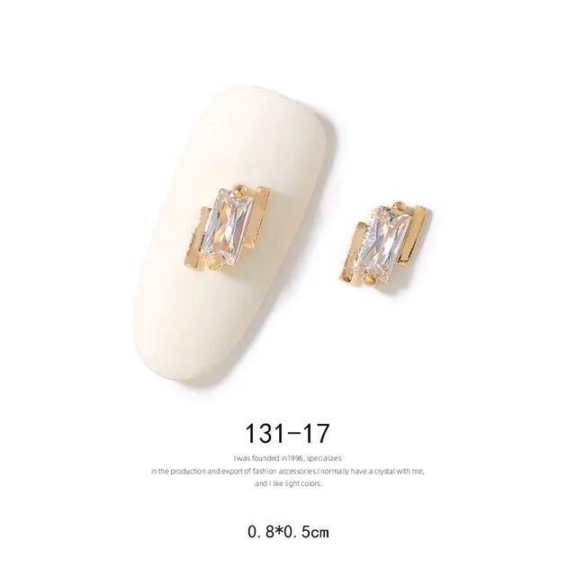 2pieces 3D Metal Zircon Nail Art Jewelry Japanese Nail Decorations Top Quality Zircon Crystal Manicure Zircon Diamond Charms