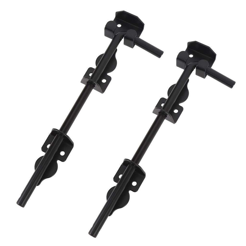 2 Set Gate Ground Latch 12 Inch Carbon Steel Heavy Duty Double Gate Cane Bolt for Home