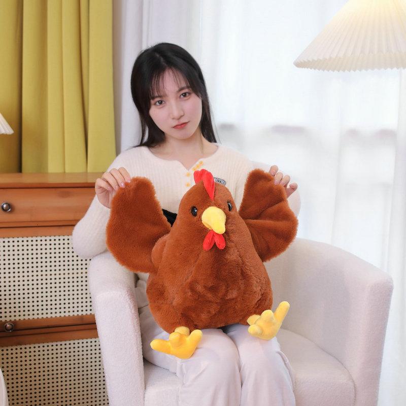New 30cm/40cm Simulation Cock Plush Toys Stuffed Soft Chicken Dolls Animal Poultry Pillow Funny Home Cushion Decor Birthday Gift