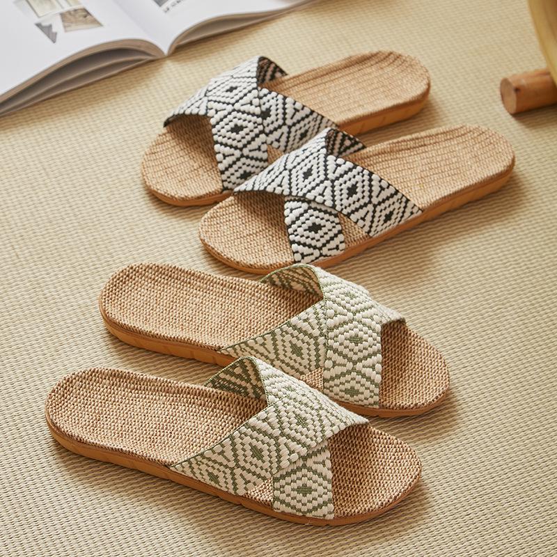 Four Seasons Women's Linen Deodorant Anti-slip Indoor/Outdoor Silent Slippers
