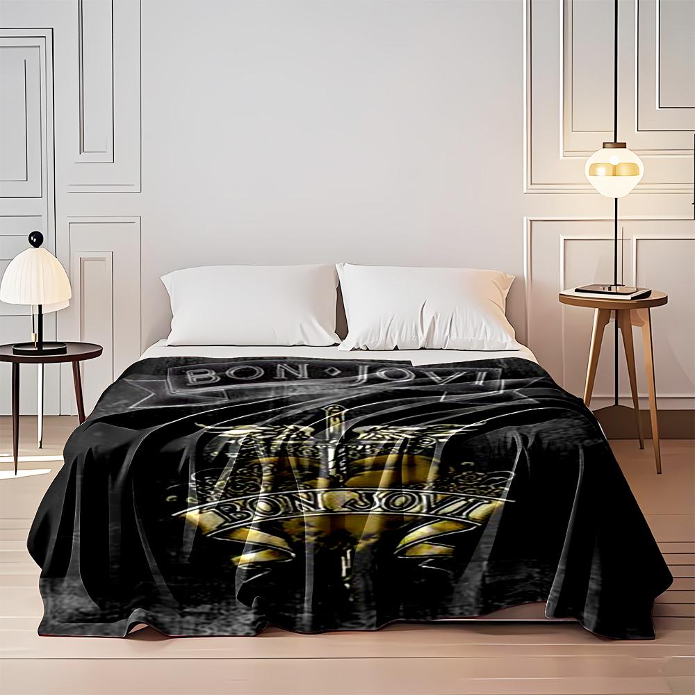 Bon Jovi Heart and Dagger Design Blanket Flannel blanket for bedroom, living room, sofa, and nap sofas.