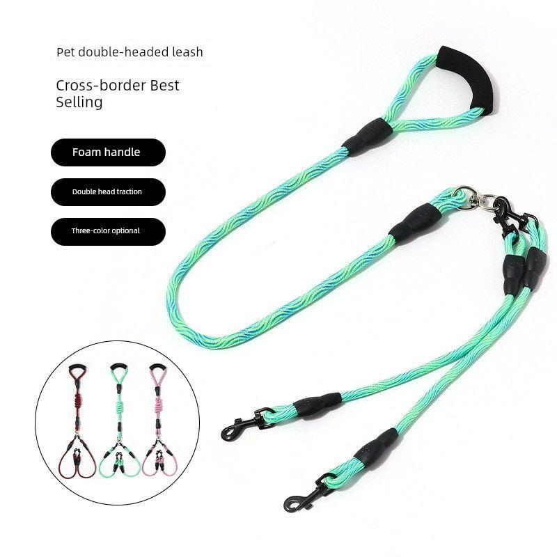 

Поводок для питомца Поводок для собаки Золотистый ретривер Тяговая цепь Износостойкий Поводок для собаки с несколькими поводками Поводок на два поводка Товары для питомцев 100cm main rope +70cm secondary rope Green