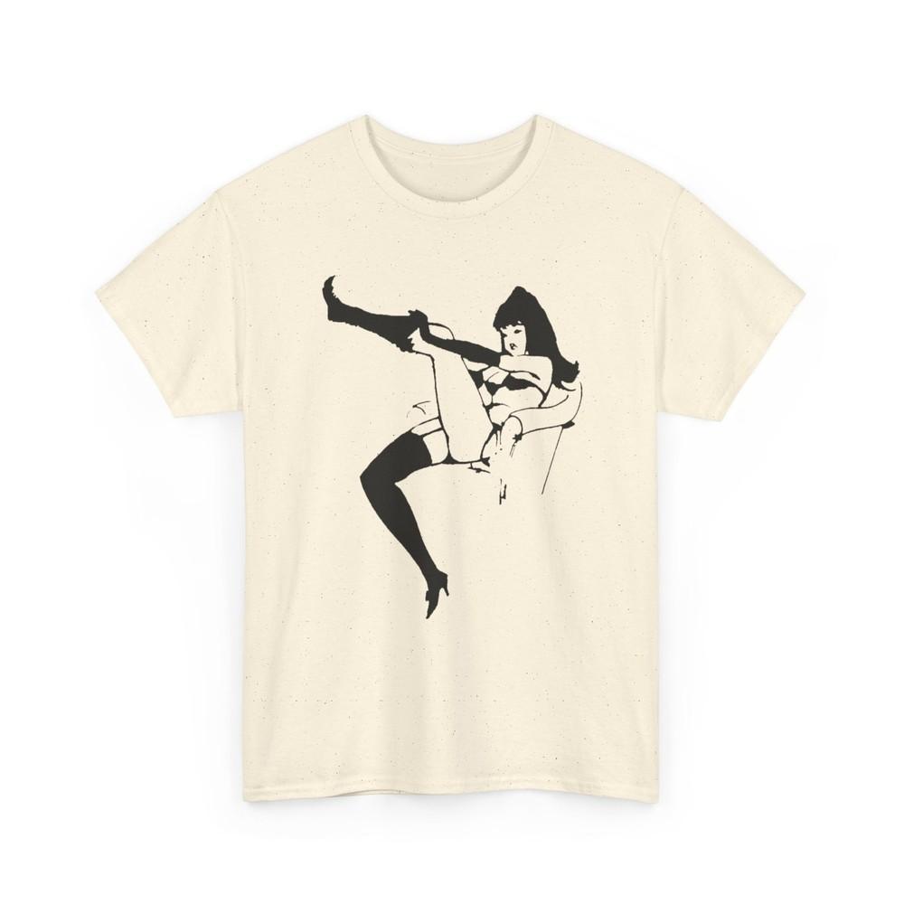 

old tattoo flash art burlesque lady tshirt L