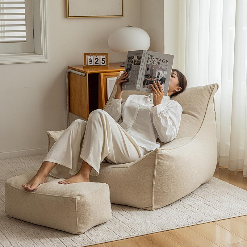 New High Back Waterproof Stain Resistant Lazy Sofa Circle Plush Armchair Simple Frameless Design EPS Filling Sofa Home Furniture