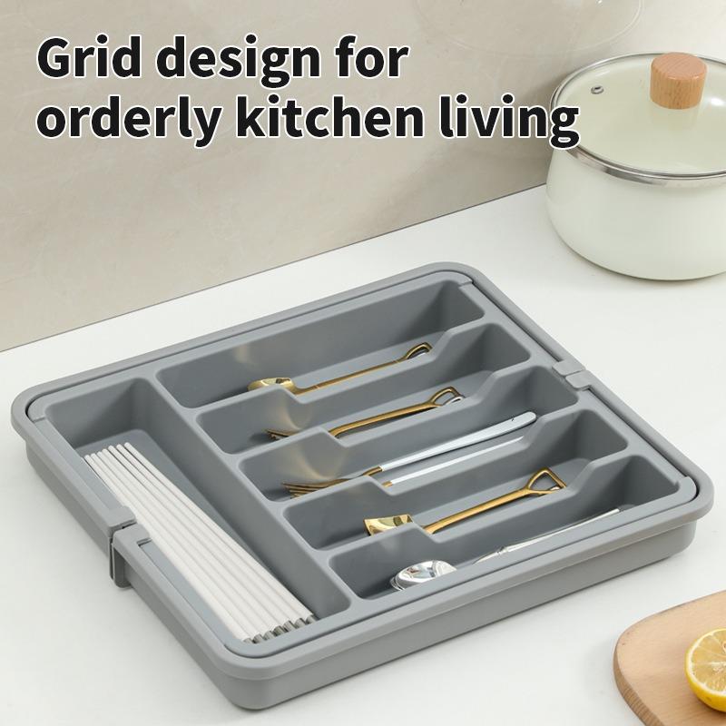 Plastic Multifunctional Drawer Organizer for Kitchen Counter Utensils Adjustable Kitchen Storage Organizer Tray  Decorative Tray