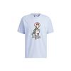 adidas Originals Monkey Kingdom Co-Branded Mosaic Cartoon Graphic Printed Short Sleeve Tee Unisex Light-Pink Blue IP1799