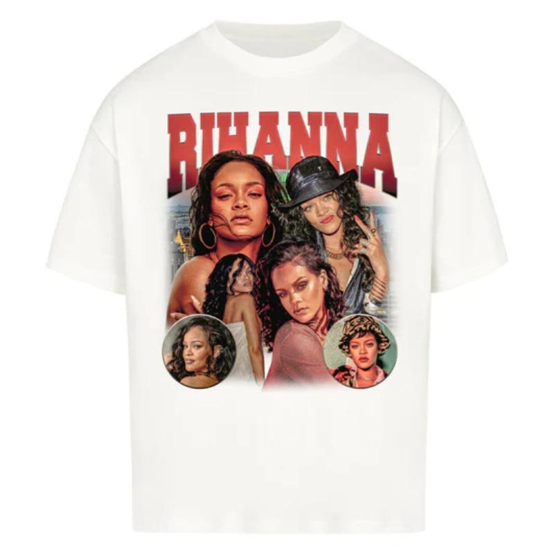 Rihanna Unisex Cotton TShirt Vintage Retro Streetwear Chic Style White Unisexs Clothing and Womens Clothing 2026 Summer New T Shirt S