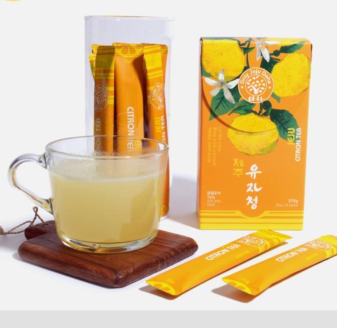 Daha Jeju Yuzu Syrup Stick 15 Sticks – Premium Korean Citron Drink