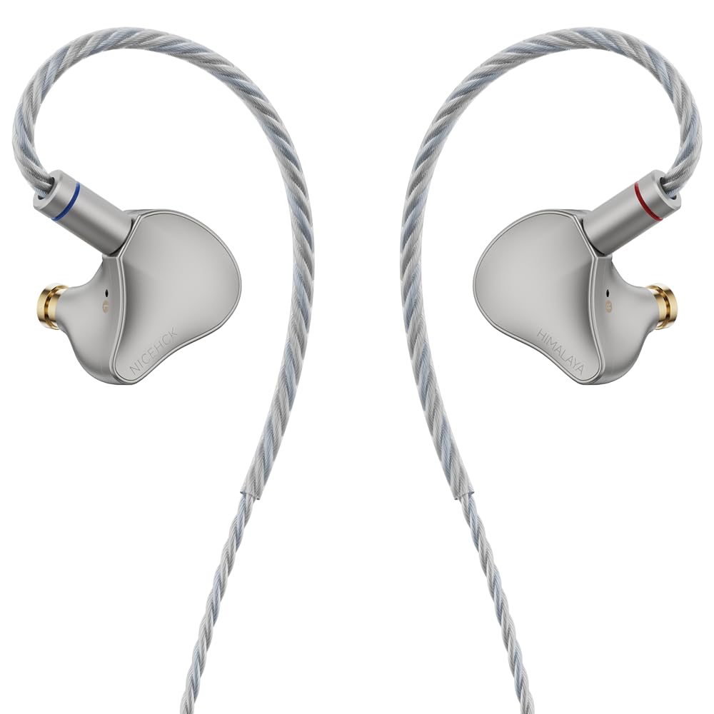 NICEHCK Himalaya In-Ear Earphones, 1DD, 10mm Dynamic Driver, Re-cableable, Pure Titanium Alloy Housing, 2.5mm, 3.5mm, 4.4mm Interchangeable Plugs,
