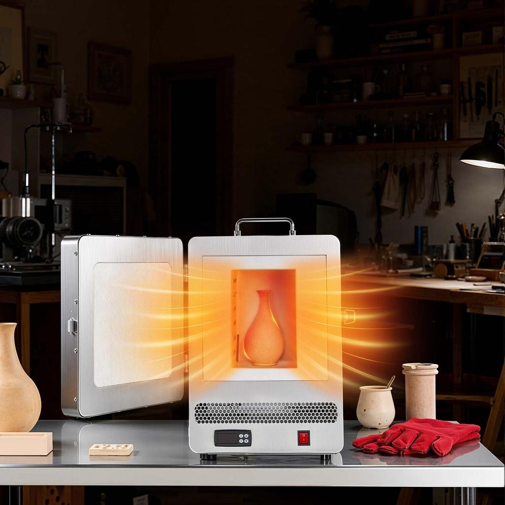 Electric Melting Furnace, 1650W Digital Melting Furnace, Electric Kiln with Max Temperature 2192/1200 for Lost-Wax Casting, Clay DIY, Metal Annealing,