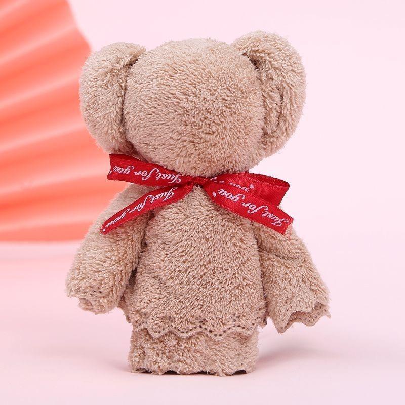 Coral Fleece Teddy Bear Children's Hand Towel - Soft, Absorbent, and Customizable Logo Print
