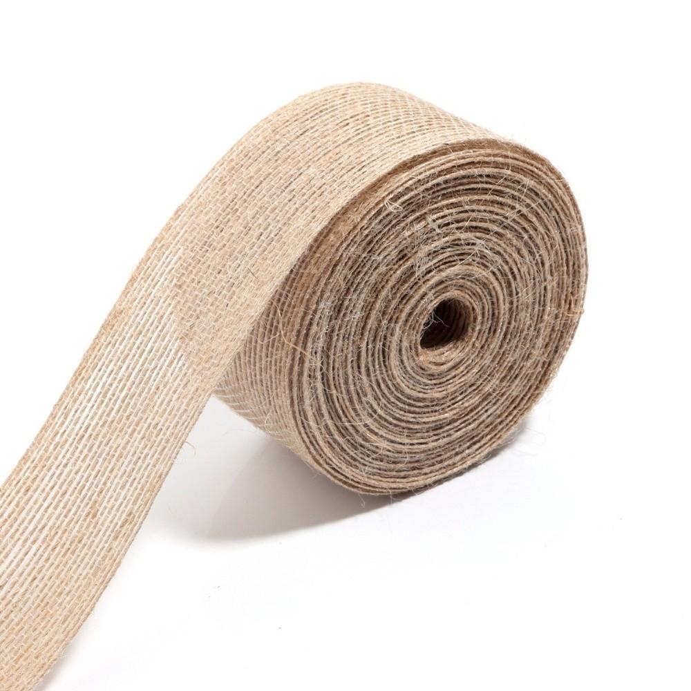 Brown Color Jute Burlap Ribbon Natural Rustic Ribbon Spool Burlap Craft Ribbon for DIY Craft
