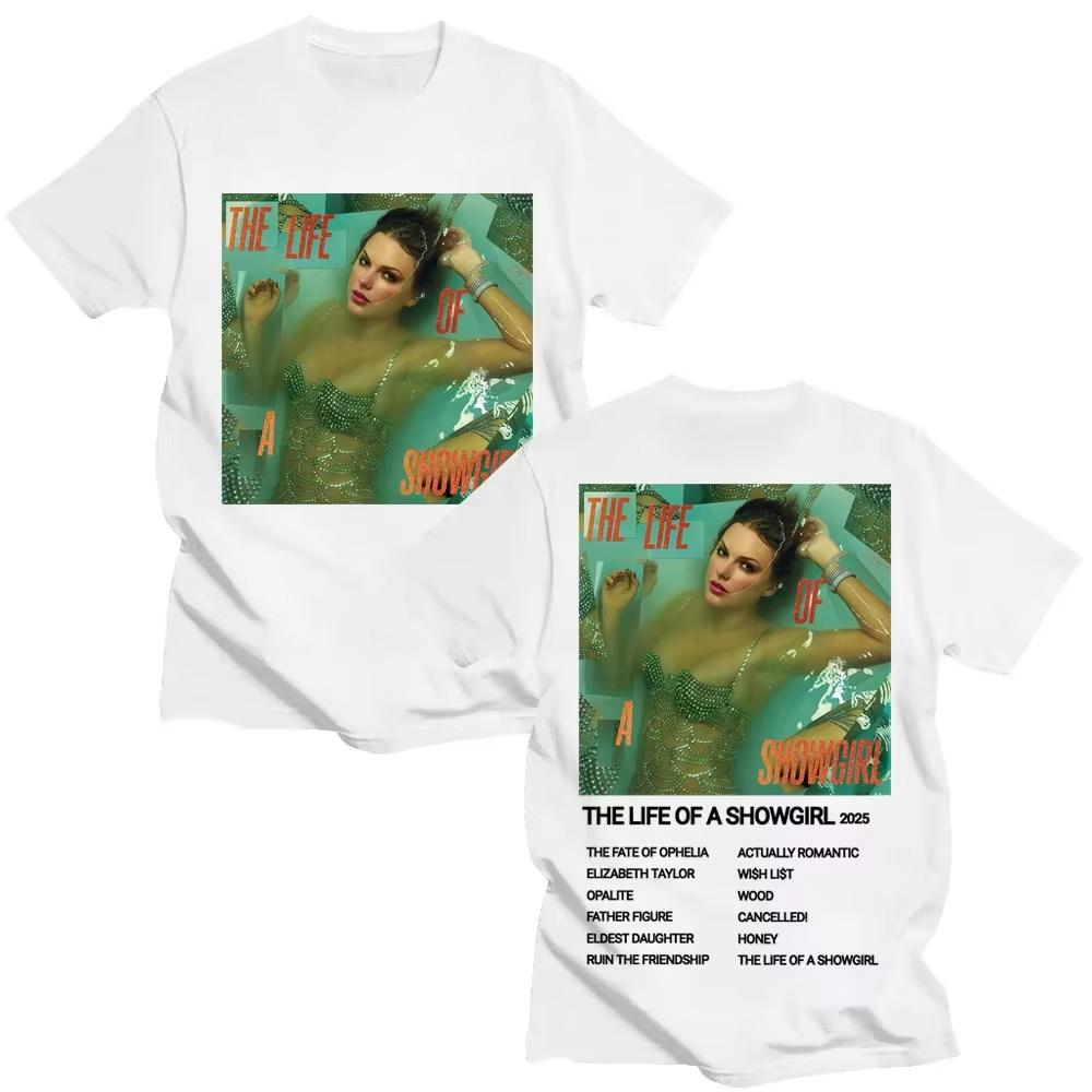 The Life of A Showgirl 2026 New Album T Shirt Men's Women Fashion Vintage T-shirts Casual Cotton  Oversized T-shirts  Lightweight Breathable Clothes