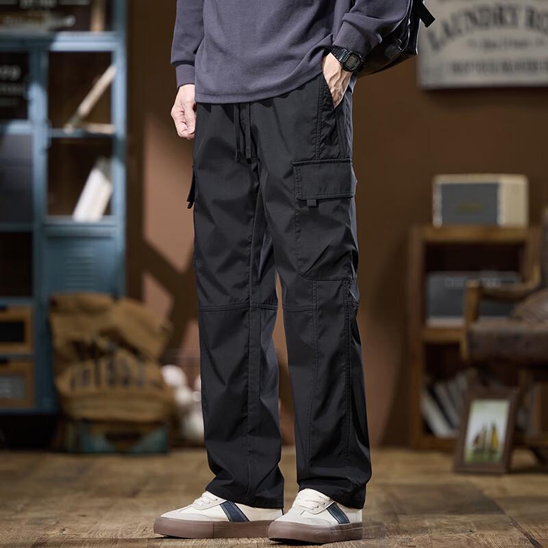 PLAYBOY Men's Autumn/Winter Straight-Leg Casual Cargo Pants