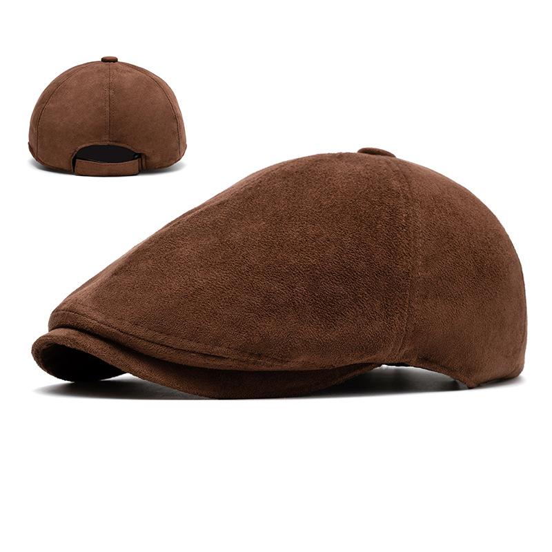 Autumn Winter Berets Men Women Suede Solid Color Cap Octagonal Cap British Newsboy Cap Painter Forward Cap