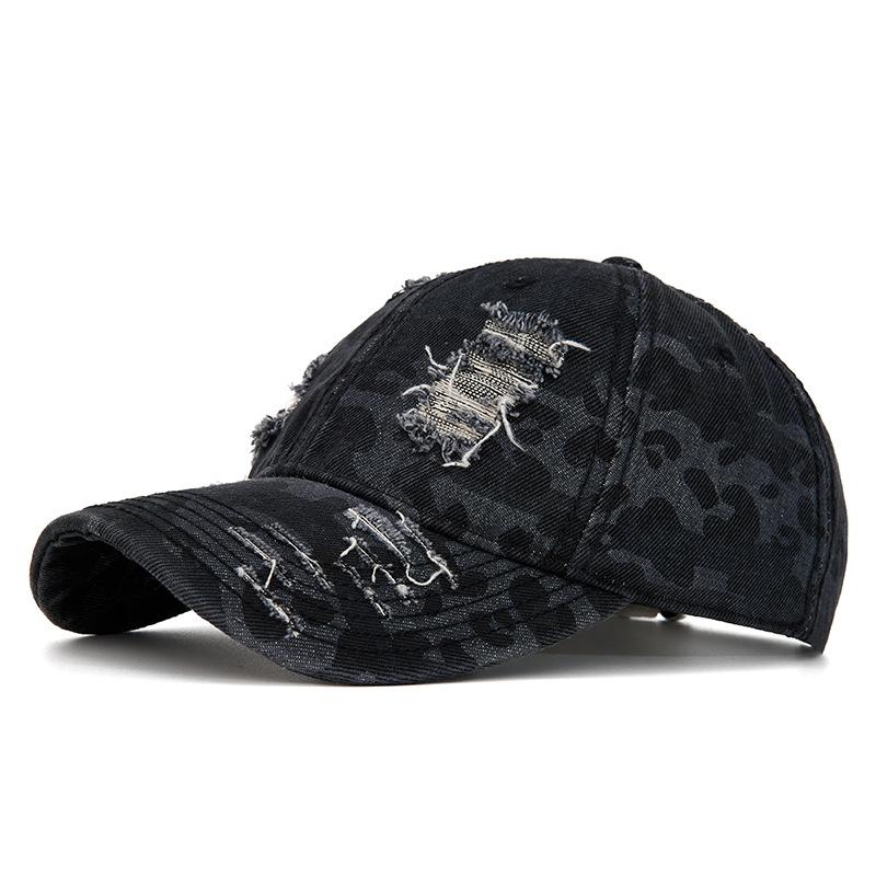 Ripped Camouflage Baseball Cap Unisex Hip Hop Cotton Cap