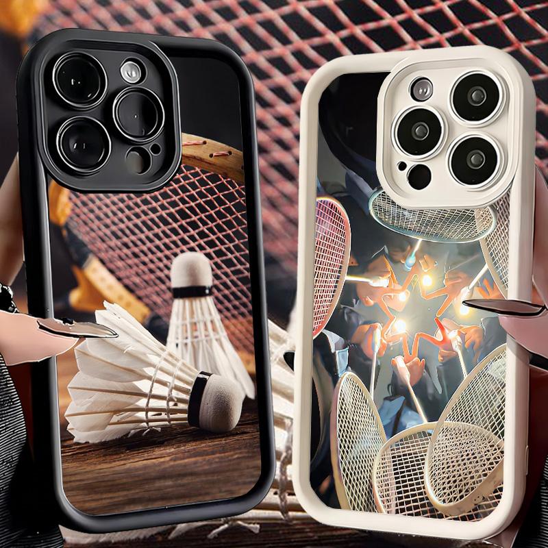 Phone Case for iPhone 17 Air 16E 15 16 Pro Max Badminton Sport Cover 14 Plus 13 12 Mini Soft Shell Silicone Fundas
