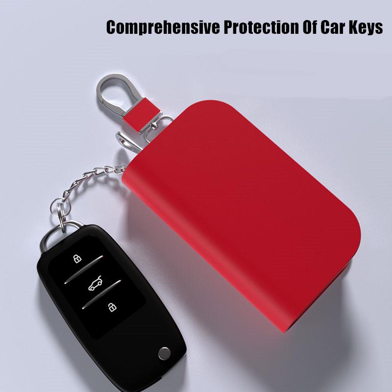 Jfbonin Universal Key Bag Genuine Top Layer Cowhide Leather Multifunctional Key Organizer For Car Coin And Household Keys