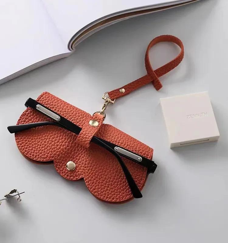 New PU Leather Sunglasses Bag Eyewear Case Container Storage Box Portable Hanging Glasses Bag Anti-Compression Sunglasses Holder