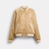 Coach Reversible Signature Souvenir Varsity Jacket Beige