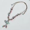 New Chinese retro ceramic necklace handmade beaded ethnic style long sweater chain niche literary and national style women's accessories