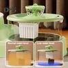 Cat Water And Food Dispenser 2-in-1 Automatic Cat Feeder 1L Cat Water Fountain And Food Bowl Set for Indoor Cats Small Dogs